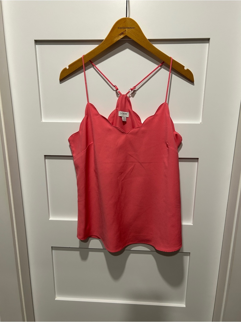 J. CREW Pink Scallop-Edge Strappy Cami Top